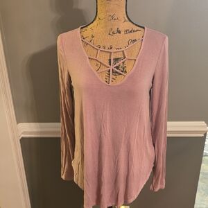 American Eagle Outfitters Pink Relaxed Blouse